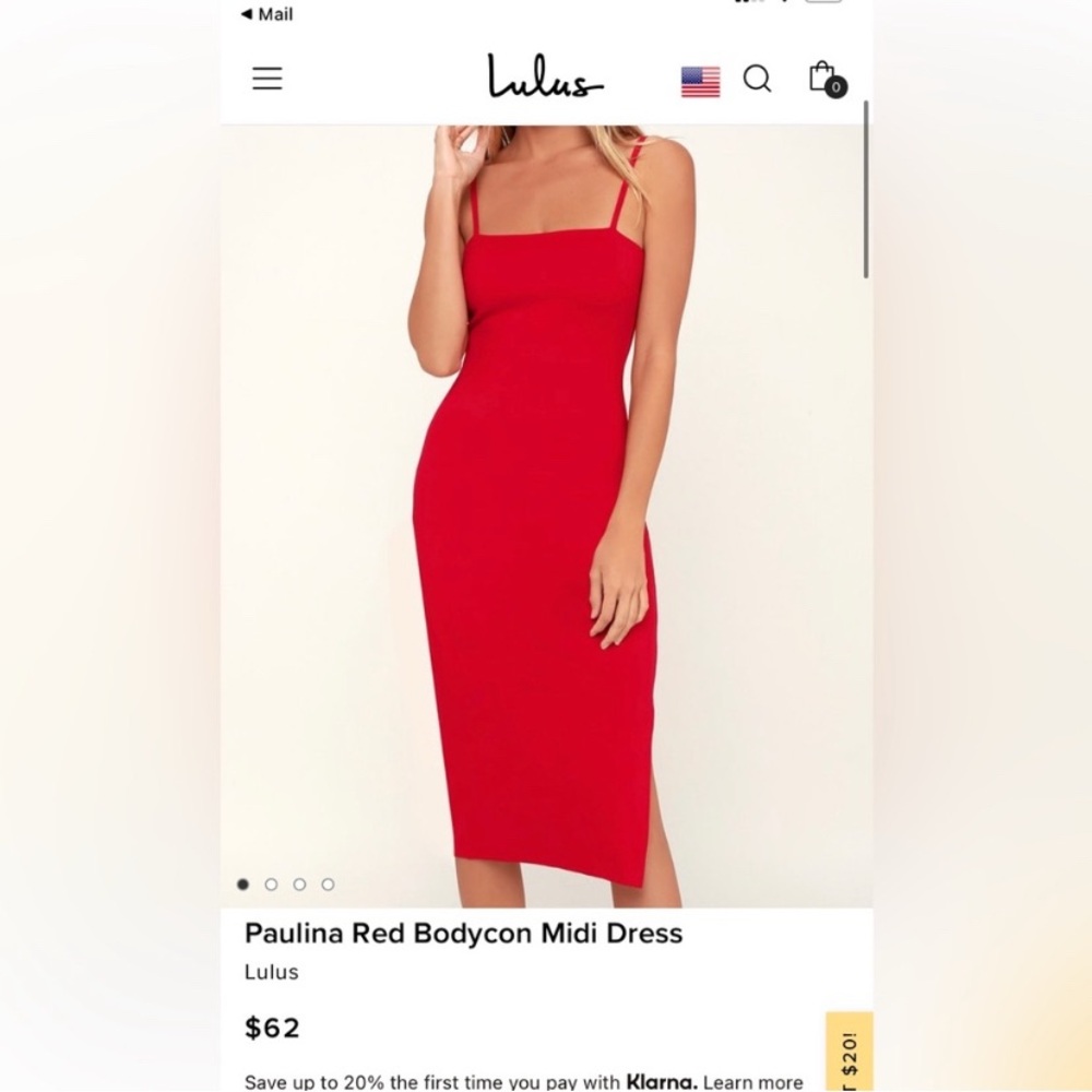 Paulina Red midi dress